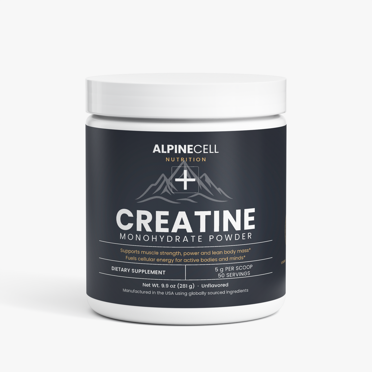 AlpineCell Creatine Monohydrate - 5 g Pure, 50 Servings
